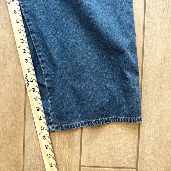 VTG 2003 Old Navy Cropped Bib Denim Overalls Women XL Y2K Grunge Loose Carpenter - Picture 11 of 12